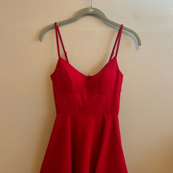 B Darlin Vibrant Red Mini Dress - Picture 1 of 4